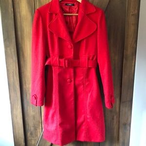 Red Women’s Pea Coat NWOT size L